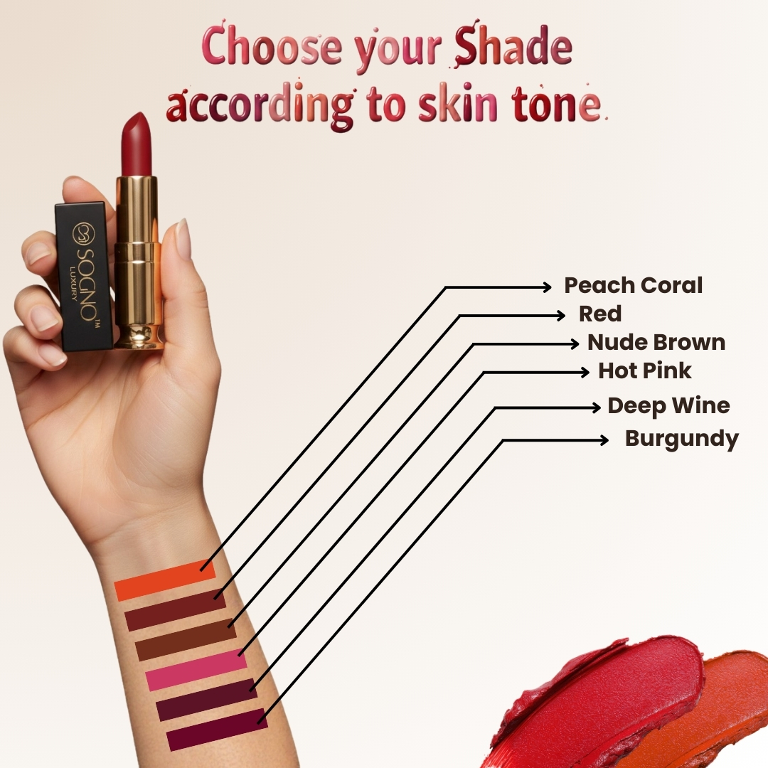 Sogno Luxury Peach Coral Bullet Lipstick | Organic, Plant Based Pigmented Formula (4.2 g) - Image 3