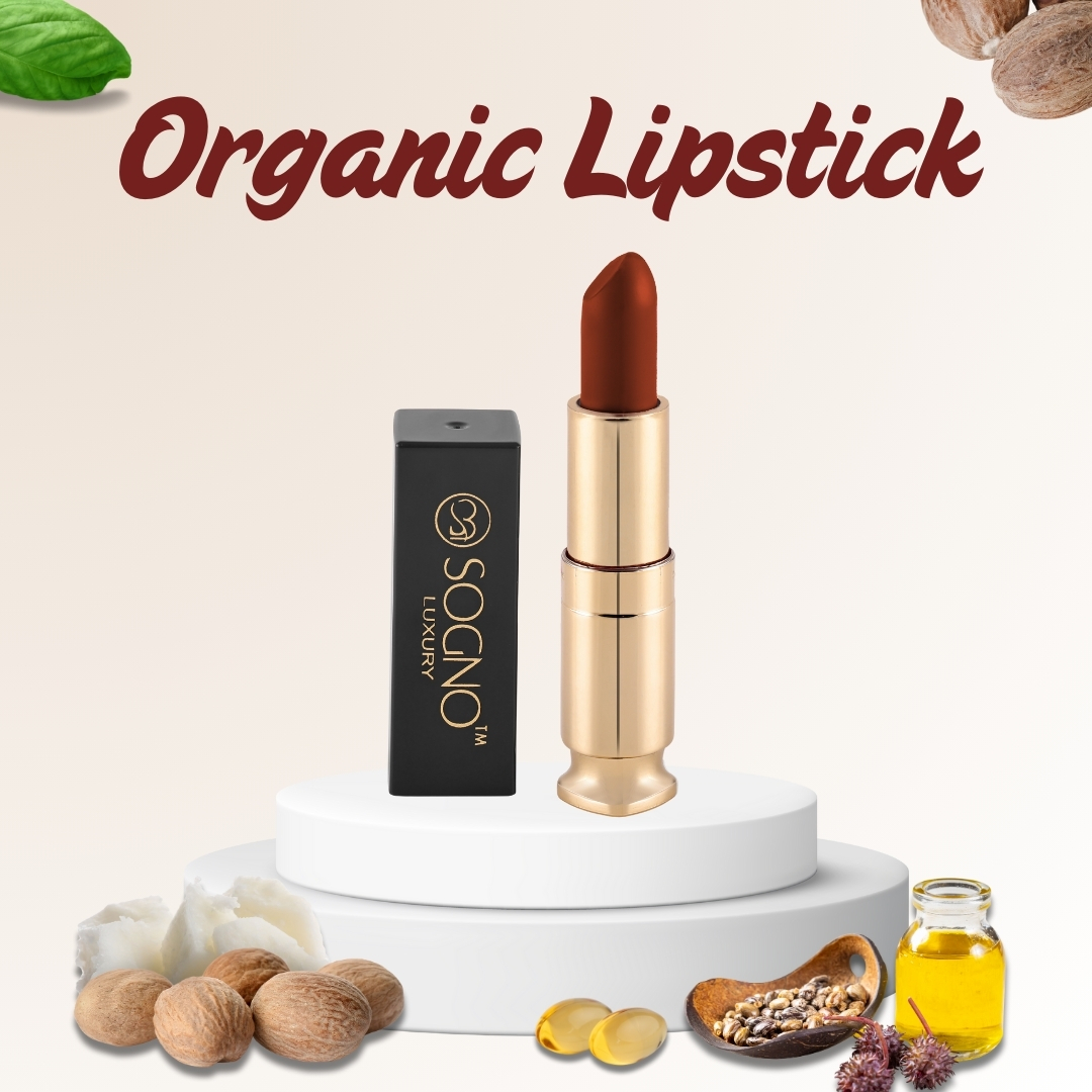 Sogno Luxury Nude Brown Bullet Lipstick | Organic, Plant Based Pigmented Formula (4.2 g) - Image 7