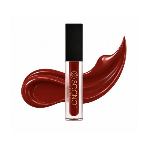 Sogno Luxury Hyaluronic Acid Matte Liquid Lipstick – Ruby Red, 4g